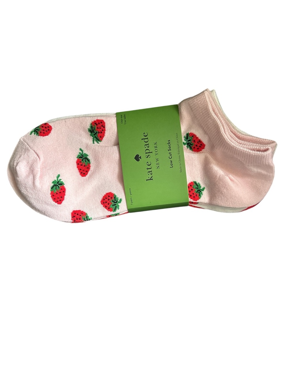 kate spade pink strawberry no-show women’s socks